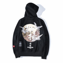 Load image into Gallery viewer, GONTHWID Embroidery Japanese Cranes Pullover Hoodies Men 2019 Winter Hip Hop Male Casual Hooded Sweatshirts Streetwear