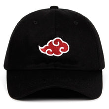 Load image into Gallery viewer, 100% Cotton Japanese Akatsuki Logo Anime Naruto Dad Hat Uchiha Family Logo Embroidery Baseball Caps Black Snapback Hats dropship