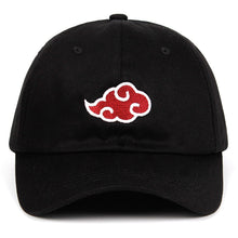 Load image into Gallery viewer, 100% Cotton Japanese Akatsuki Logo Anime Naruto Dad Hat Uchiha Family Logo Embroidery Baseball Caps Black Snapback Hats dropship