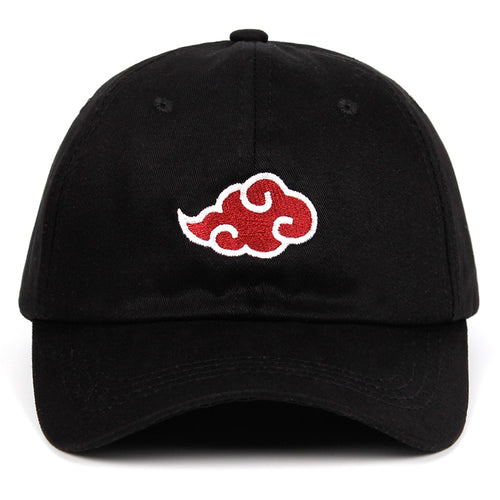 100% Cotton Japanese Akatsuki Logo Anime Naruto Dad Hat Uchiha Family Logo Embroidery Baseball Caps Black Snapback Hats dropship