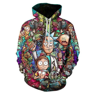 Rick Morty Crazy Scientist Winter Loose Thin Hooded Hoody Tops