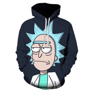 Rick Morty Crazy Scientist Winter Loose Thin Hooded Hoody Tops