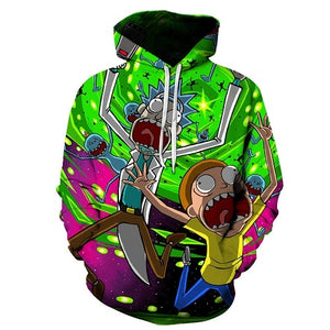 Rick Morty Crazy Scientist Winter Loose Thin Hooded Hoody Tops