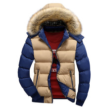 Load image into Gallery viewer, 2019 Men Winter Coat Warm Fleece Down Jacket 9 Color New Fashion Fur Hood Hat Men Outerwear Casual Mens Coats Thick Hoodies 4XL