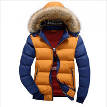 Load image into Gallery viewer, 2019 Men Winter Coat Warm Fleece Down Jacket 9 Color New Fashion Fur Hood Hat Men Outerwear Casual Mens Coats Thick Hoodies 4XL