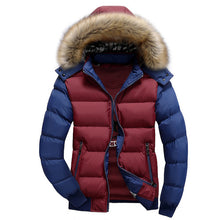 Load image into Gallery viewer, 2019 Men Winter Coat Warm Fleece Down Jacket 9 Color New Fashion Fur Hood Hat Men Outerwear Casual Mens Coats Thick Hoodies 4XL