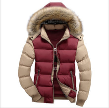 Load image into Gallery viewer, 2019 Men Winter Coat Warm Fleece Down Jacket 9 Color New Fashion Fur Hood Hat Men Outerwear Casual Mens Coats Thick Hoodies 4XL