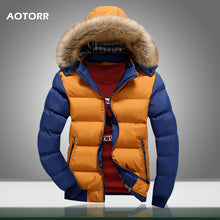 Load image into Gallery viewer, 2019 Men Winter Coat Warm Fleece Down Jacket 9 Color New Fashion Fur Hood Hat Men Outerwear Casual Mens Coats Thick Hoodies 4XL