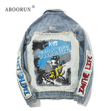 Load image into Gallery viewer, Men&#39;s Denim Jackets Hip Hop Oversized Patchwork Ripped