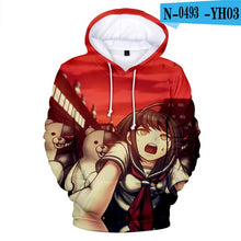 Load image into Gallery viewer, Danganronpa Hoodie Black White Bear Monokuma Oversized Moletom Danganronpa Anime Hoodies Long Sleeve Printed Hoodie Game Clothes