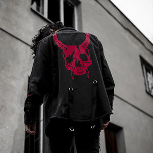 Denim jacket vintage men coats Fashion Hip Hop Streetwear Beggar Hole Denim men's Top