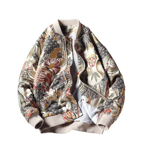 Embroidery Men Jacket Coat Streetwear Bomber Jacket