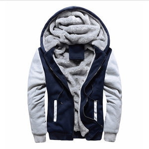 FGKKS Men Hoodie Winter Fashion Brand Men Hooded Sweatshirt Coat Mens Warm Fleece Thick splice Casual Hoodie