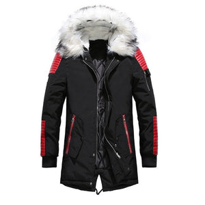 FGKKS Men Parka Cotton Thick Jacket 2019 Winter New Warm Fashion Fleece Jackets Coats Fur Collar  Men's Parkas