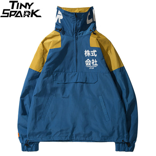 Hip Hop Jacket Windbreaker Men Japan Harajuku Multi Pockets Jacket Coat Retro Vintage Casual Track Jacket Streetwear 2019 Autumn
