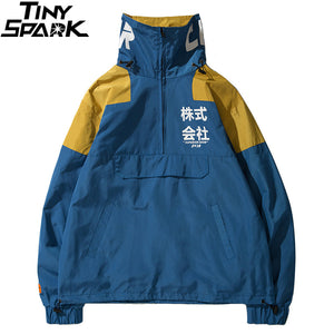 Hip Hop Jacket Windbreaker Men Japan Harajuku Multi Pockets Jacket Coat Retro Vintage Casual Track Jacket Streetwear 2019 Autumn