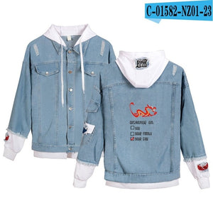 Cartoon Dragon Streetwear  Jacket Harajuku Hip Hop Denim Clothing Male Chamarras Para Hombre