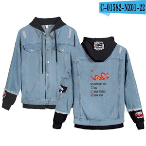 Cartoon Dragon Streetwear  Jacket Harajuku Hip Hop Denim Clothing Male Chamarras Para Hombre