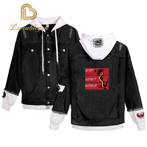 Cartoon Dragon Streetwear  Jacket Harajuku Hip Hop Denim Clothing Male Chamarras Para Hombre