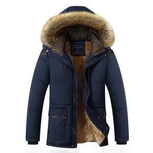 M-5XL Fur Collar Hooded Men Winter Jacket 2019 New Fashion Warm Wool Liner Man Jacket and Coat Windproof Male Parkas casaco