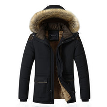 Load image into Gallery viewer, M-5XL Fur Collar Hooded Men Winter Jacket 2019 New Fashion Warm Wool Liner Man Jacket and Coat Windproof Male Parkas casaco