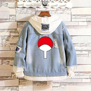 Men Women Jeans Jacket Coats Anime Naruto Hoodies Outerwear Hooded Sportswear Casual Streetwear Cartoon Cosplay Costume Clothing