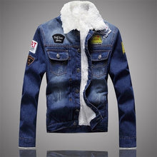 Load image into Gallery viewer, Men&#39;s Denim Jacket Warm Fur Lined Jackets 2019 New Fashion Casual Male Winter Coat Fitness Autumn Male Streetwear Men Jean Coats