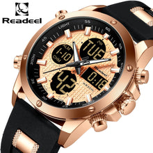 Load image into Gallery viewer, Mens Watches Top Brand Luxury Chronograph Gold Men Watch Quatz Digital Led Sport Watch Men Male Clock Man Waterproof Wristwatch