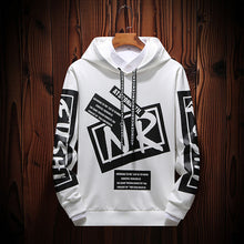 Load image into Gallery viewer, Casual Black White Hoodie letter print Men