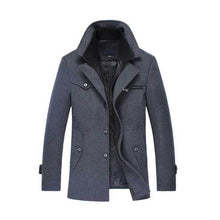 Load image into Gallery viewer, New men&#39;s winter padded wool jackets coats removable quilted lining button wool blends pea coat thick padded jacket coat men