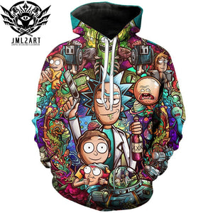 Rick and Morty Hoodies By jml2 Art 3D Unisex Sweatshirt Men Brand Hoodie Comic Casual Tracksuit Pullover DropShip Streetwear